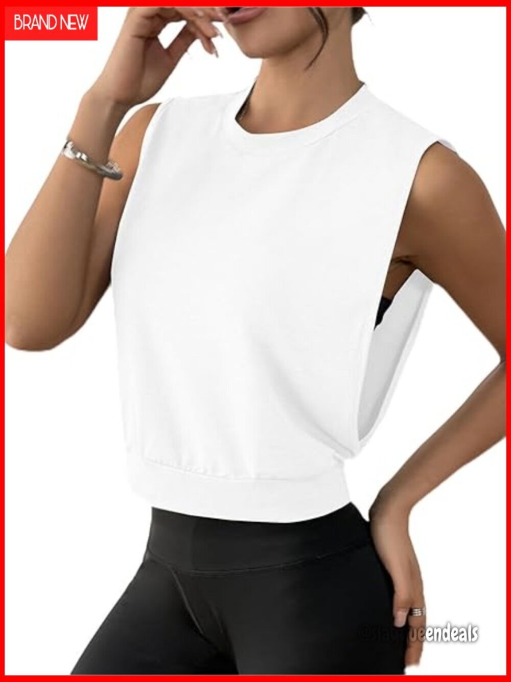 Women's Athletic Crop Tank Top Sleeveless Muscle Shirt Gym Yoga Running